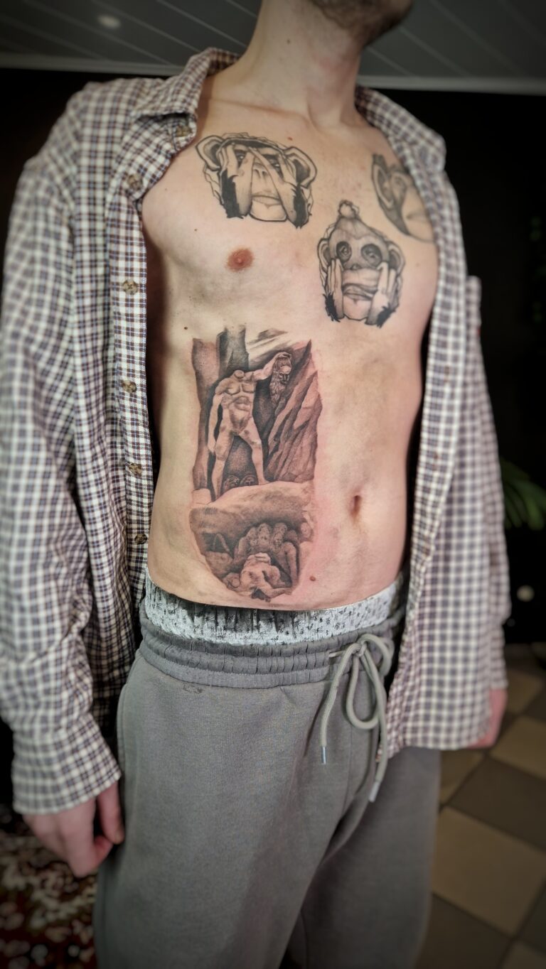 Barocke Buchzeichnung zum Tattoo